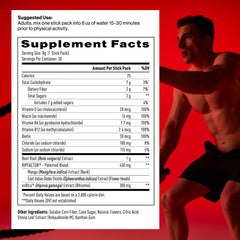 Mdrive Accelerate poured into an 8 oz glass for pre-workout boost