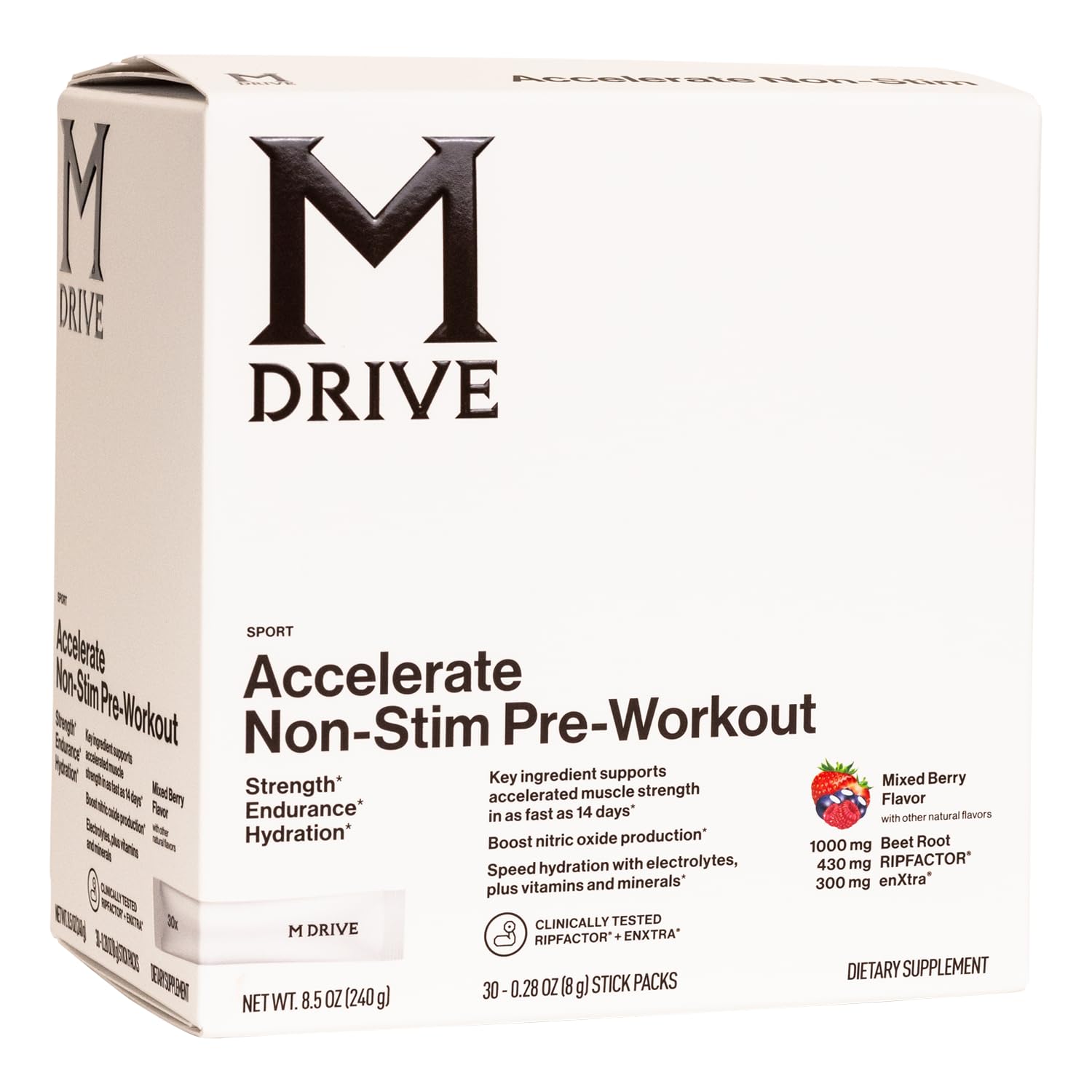 Mdrive Accelerate Mixed Berry sachet ready to mix for non-stimulant focus