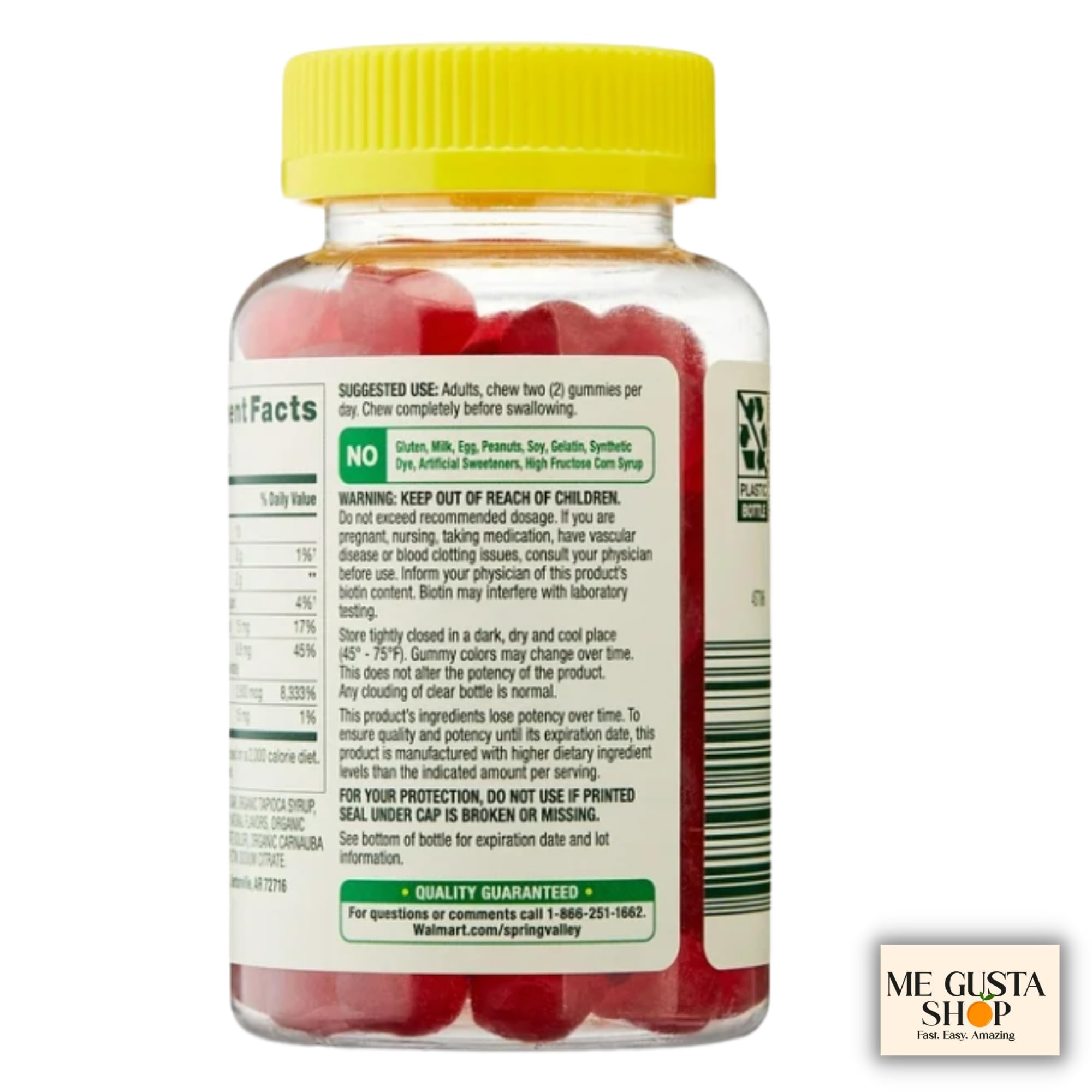 ME GUSTA SHOP 60-count bottle ready for daily beauty routine