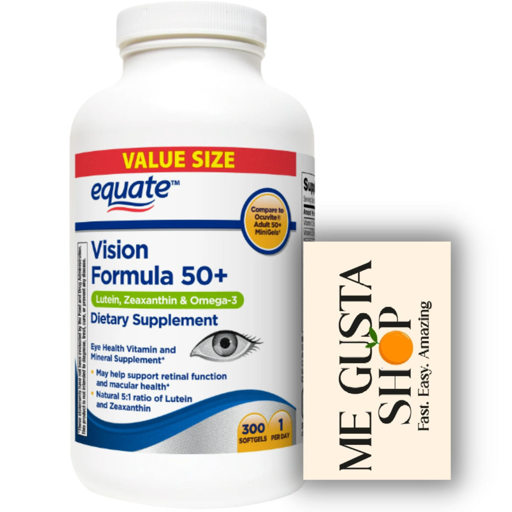ME GUSTA SHOP Equate Vision bottle with softgels for daily wellness.