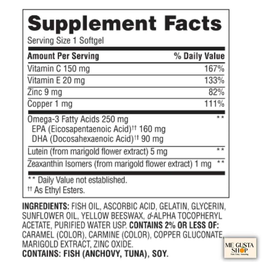 ME GUSTA SHOP Equate Vision softgels ready for easy dosing.