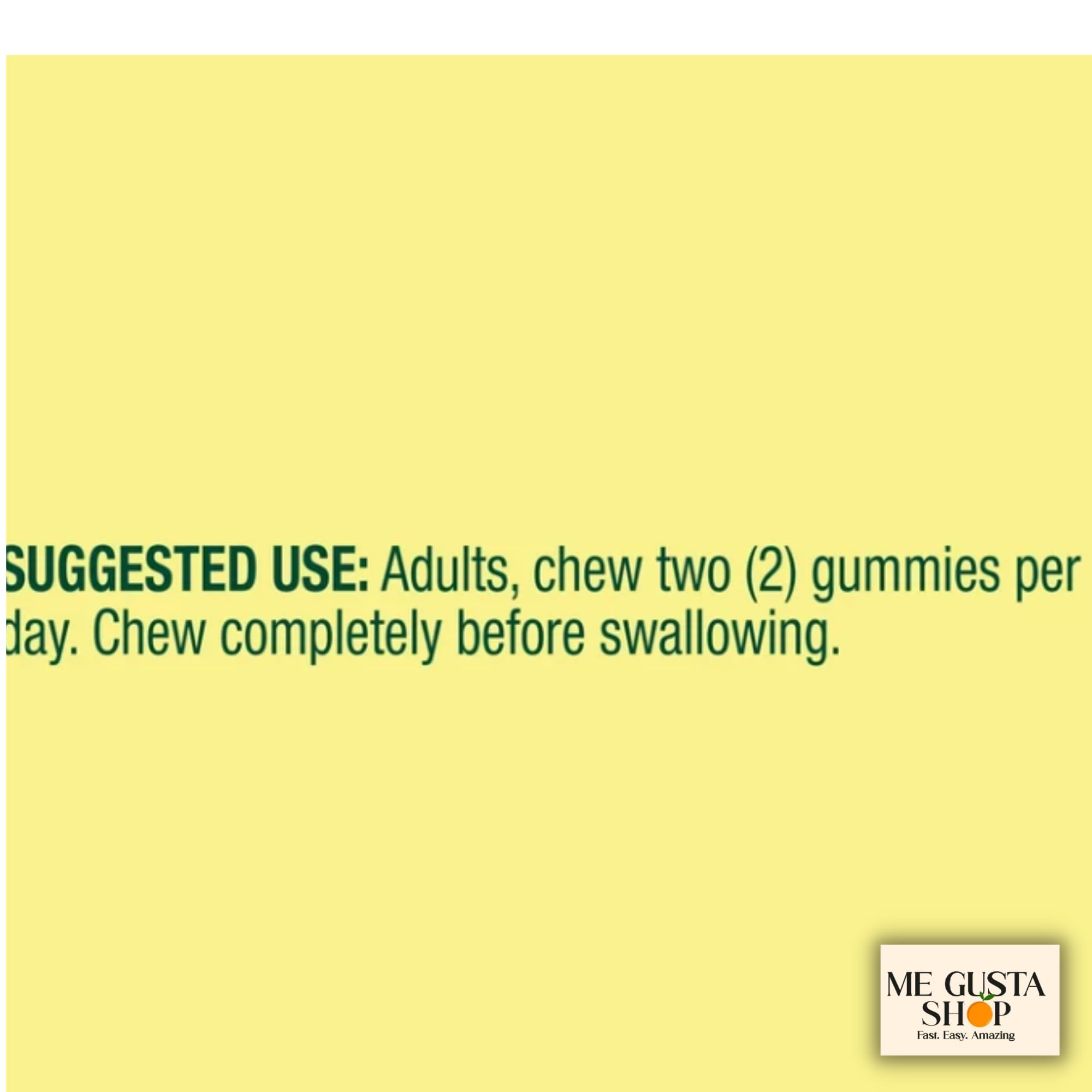 ME GUSTA SHOP Spring Valley label close-up highlighting 2500 mcg per gummy