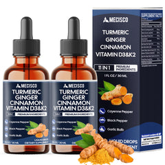 Mecisco 11in1 turmeric liquid bottle pour for easy daily wellness support.