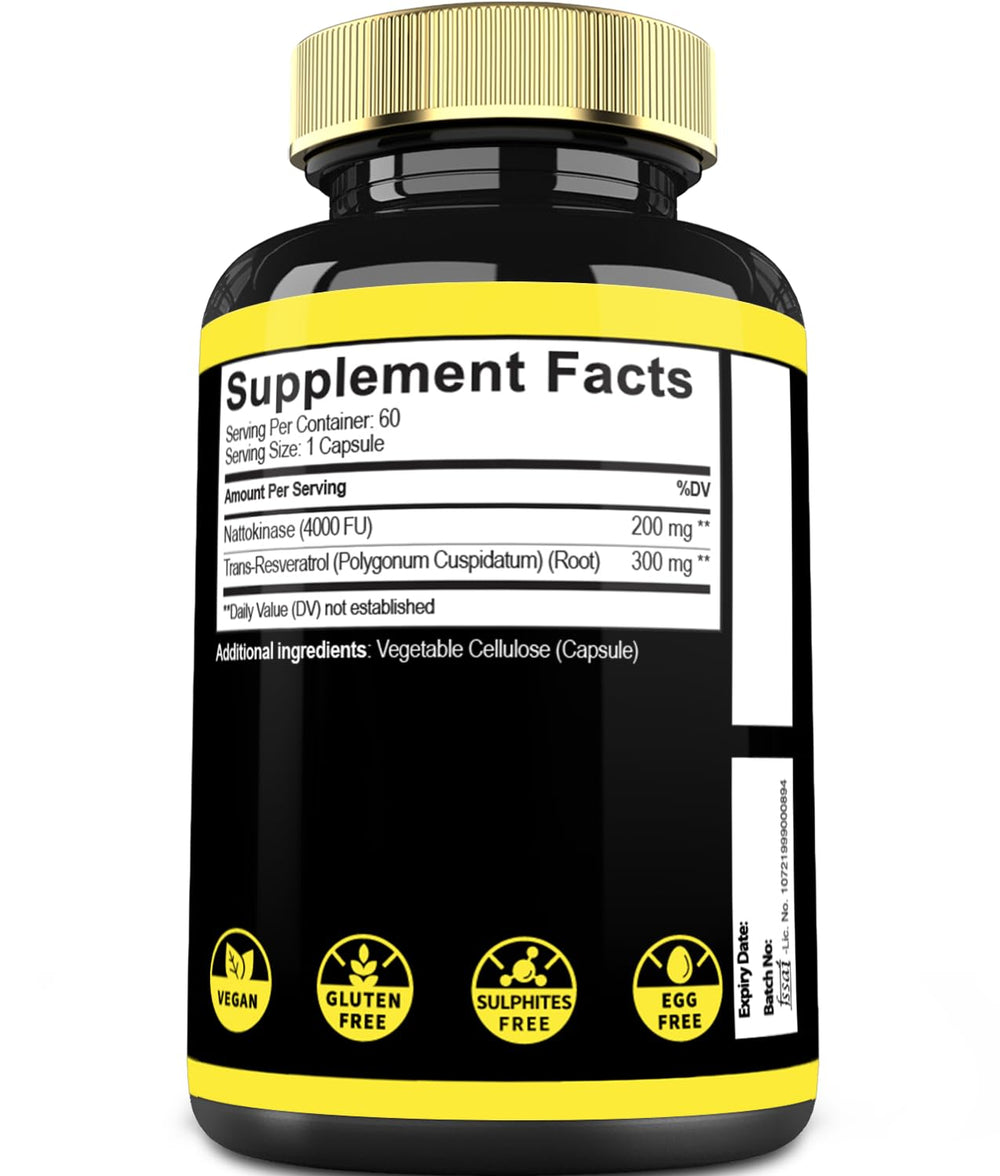 Mecisco Nattokinase label design highlights vegetarian capsule compatibility.