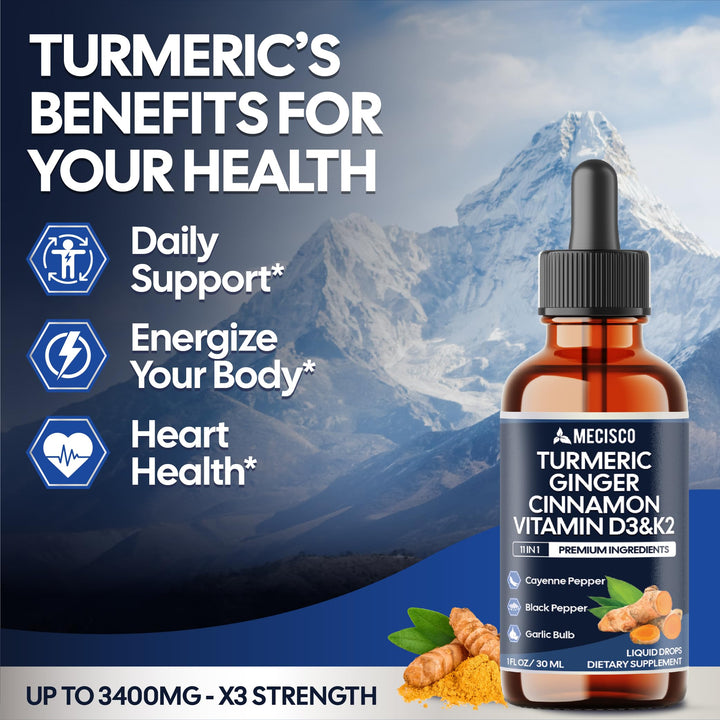 Mecisco turmeric liquid bottle packaging designed for freshness and recyclability