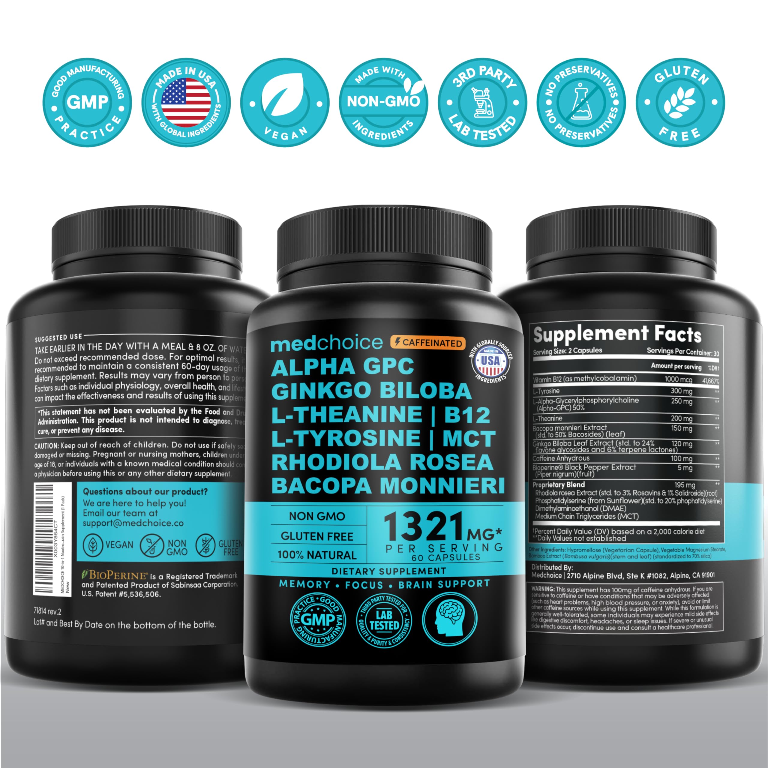 MEDCHOICE capsules on surface illustrate convenient two-capsule daily use.