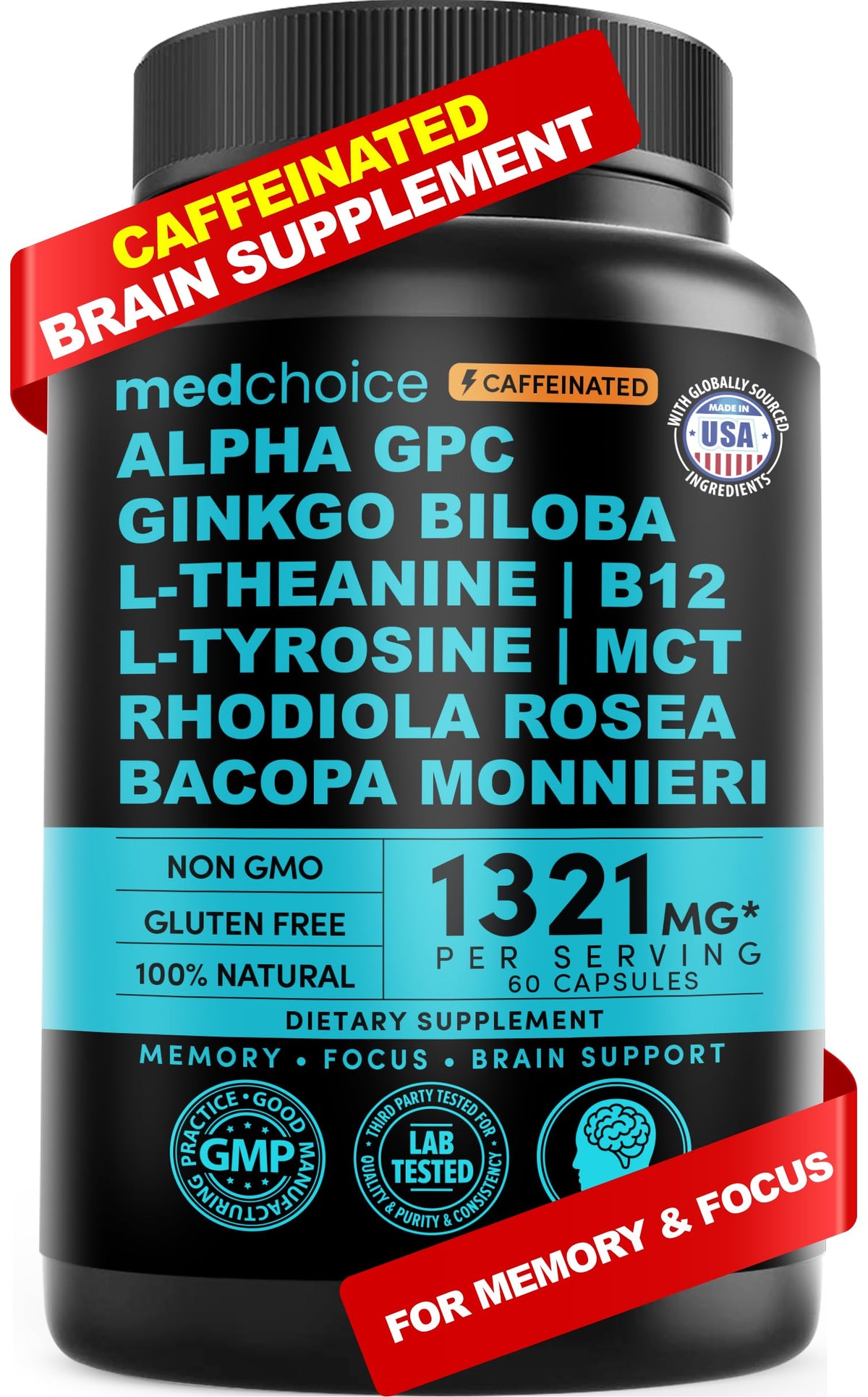 MEDCHOICE 12-in-1 nootropic bottle supports daily focus during study.