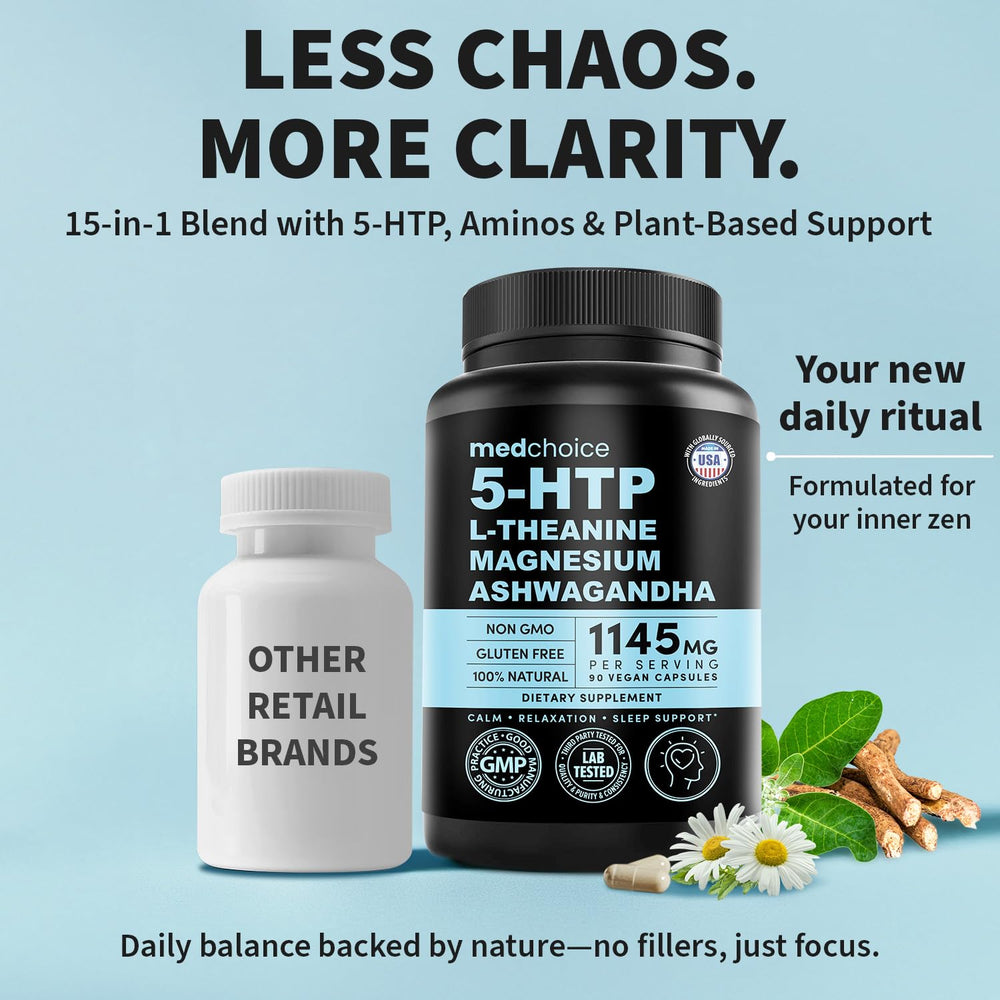 MEDCHOICE 5-HTP 200mg capsules close-up for mood support