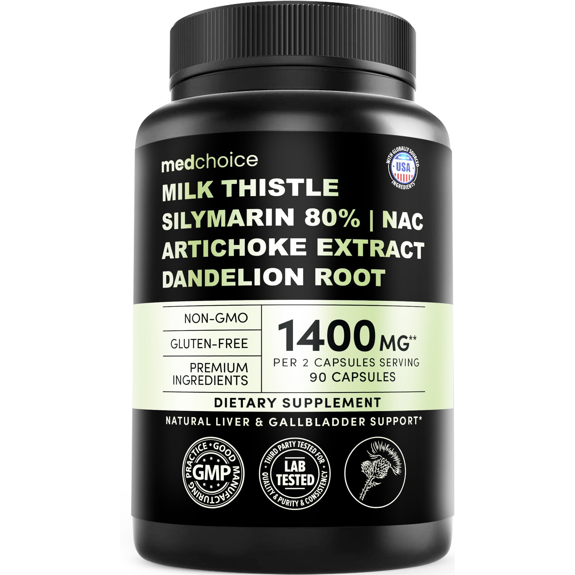 MEDCHOICE Milk Thistle with NAC bottle for daily liver support.