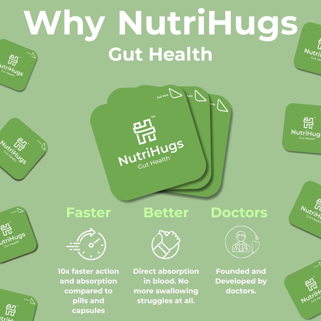 MedHugs NutriHugs bottle highlights apple cider vinegar ingredient for digestion support.