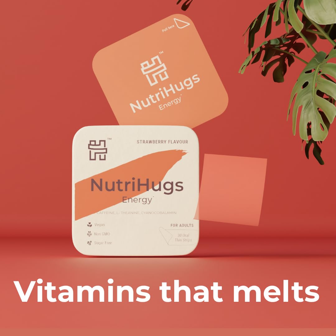 MedHugs NutriHugs packaging front highlighting vegan and sugar-free energy