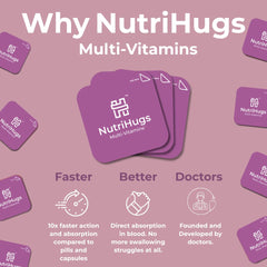 MedHugs NutriHugs raspberry flavored strip delivers tasty daily nutrition.