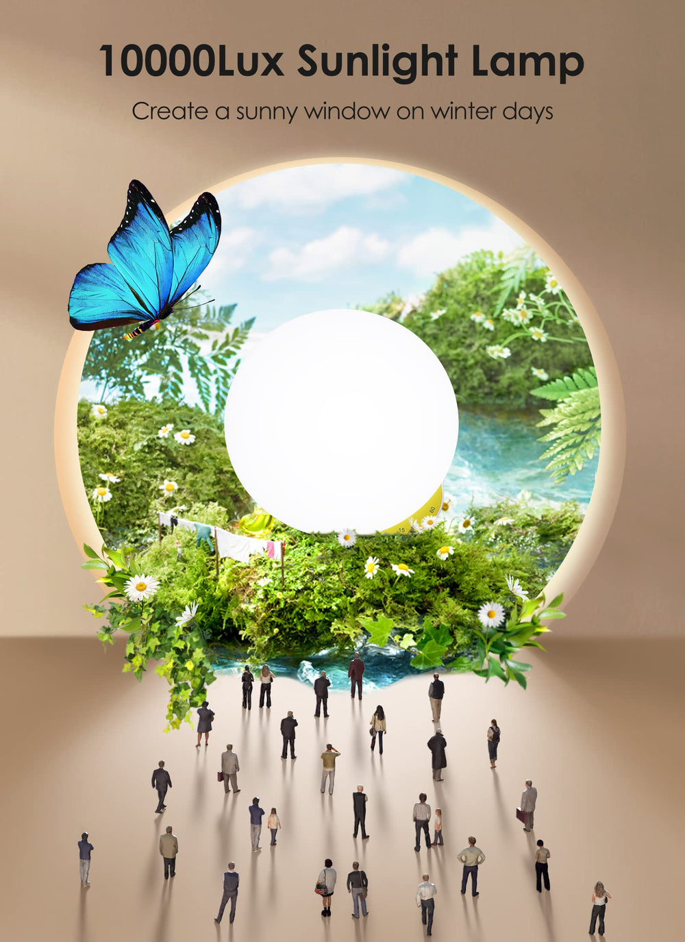 MediAcous light therapy lamp brightness settings showcase flexible control.