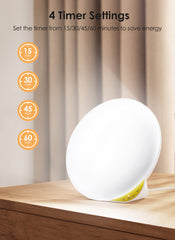 MediAcous light therapy lamp timer memory keeps your preferred session ready.