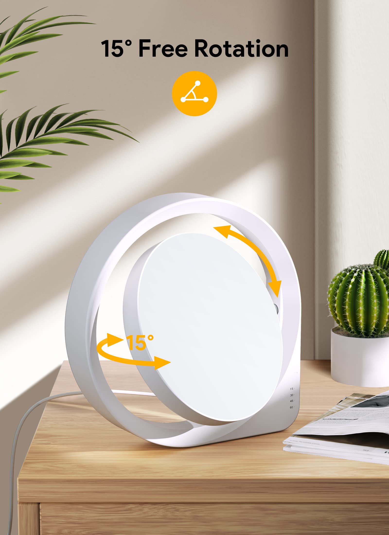 MediAcous lamp brightness options support task lighting and concentration.