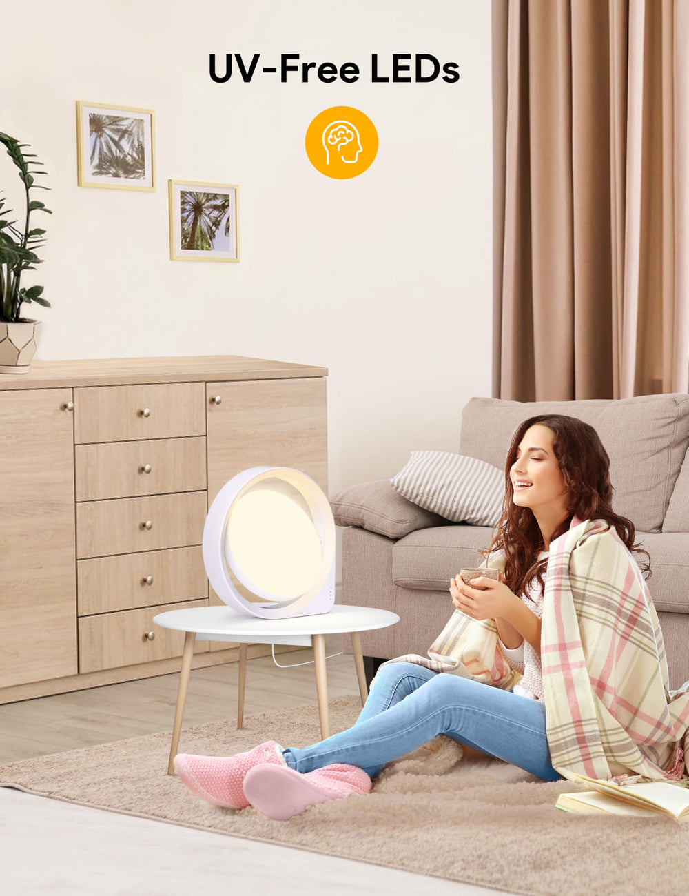 MediAcous lamp enhances home or office decor with a soft glow.