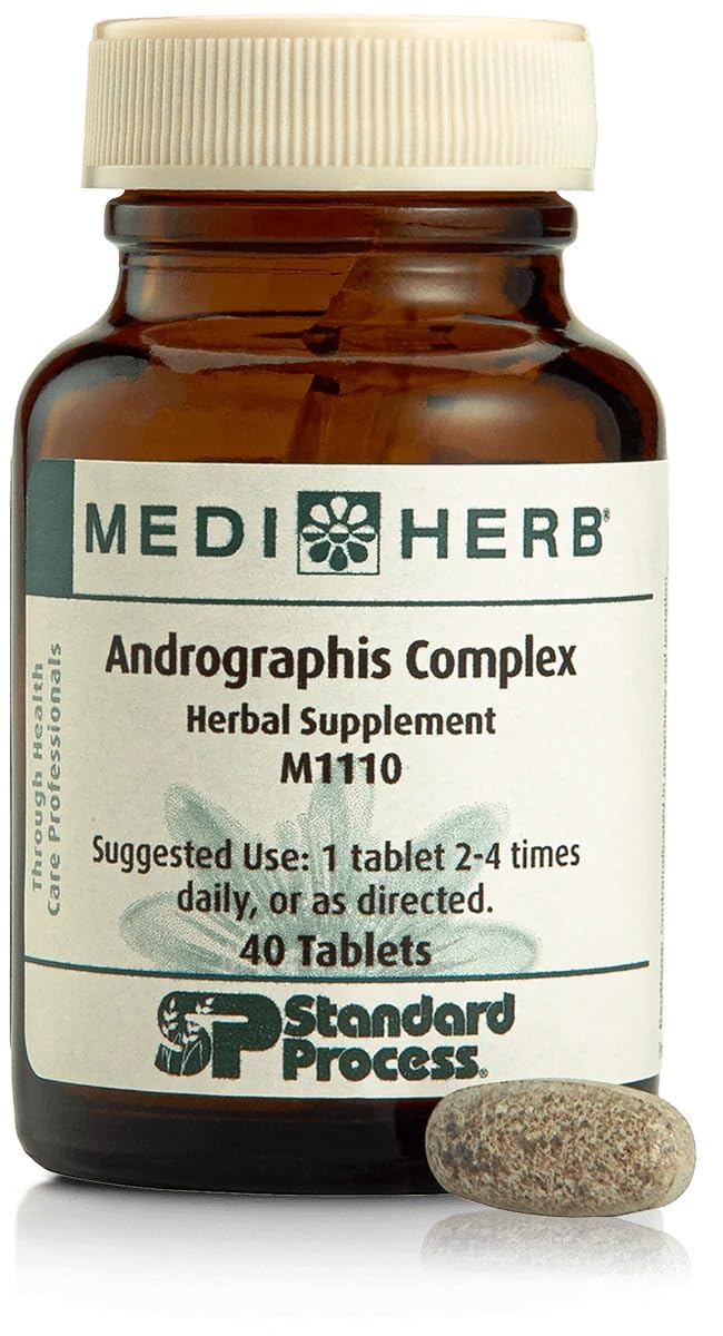 Mediherb Andrographis Complex bottle with 40 tabs for daily immune support.