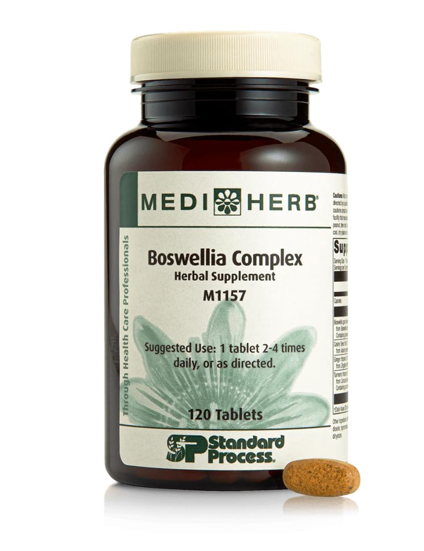 MediHerb Boswellia Complex 120t bottle of tablets shown for immune support
