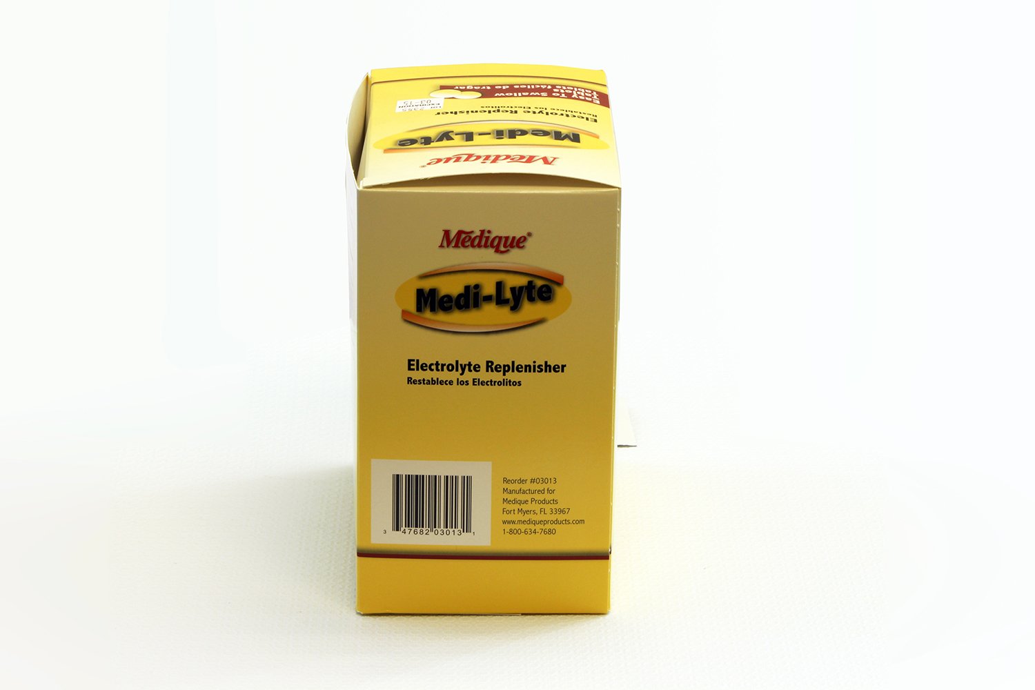 Medique Medi-Lyte film-coated tablet shown for smoother swallowing.