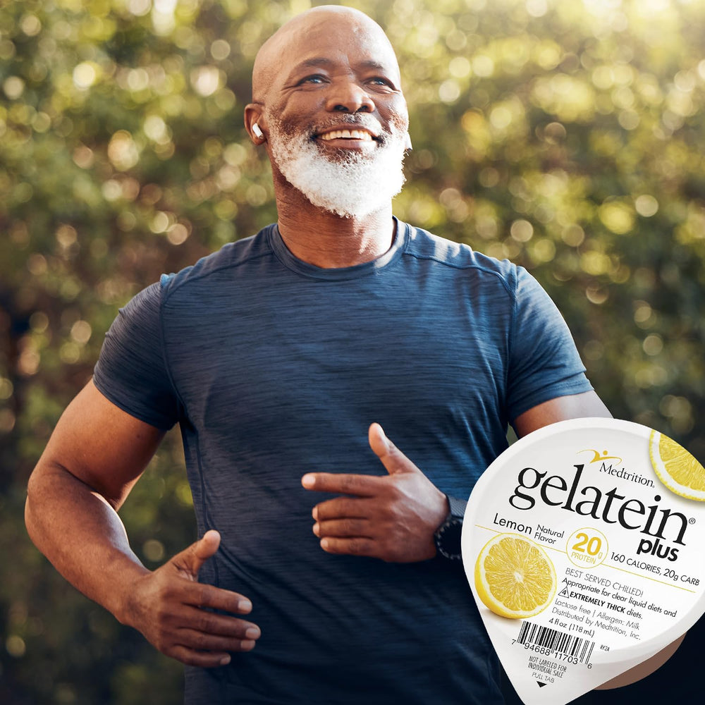 Medtrition ProSource Gelatein Plus Lemon sports snack setting after workout