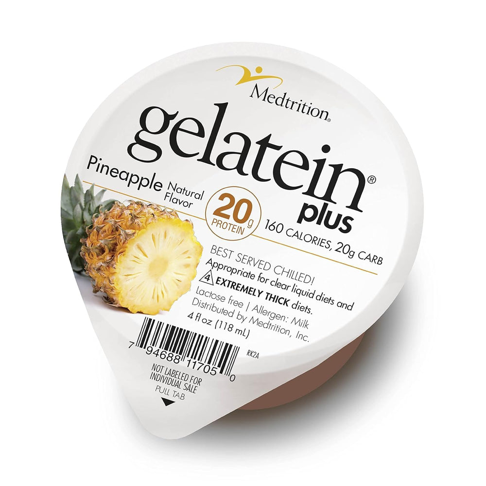Medtrition ProSource Gelatein Plus Pineapple bottle displaying high-protein option