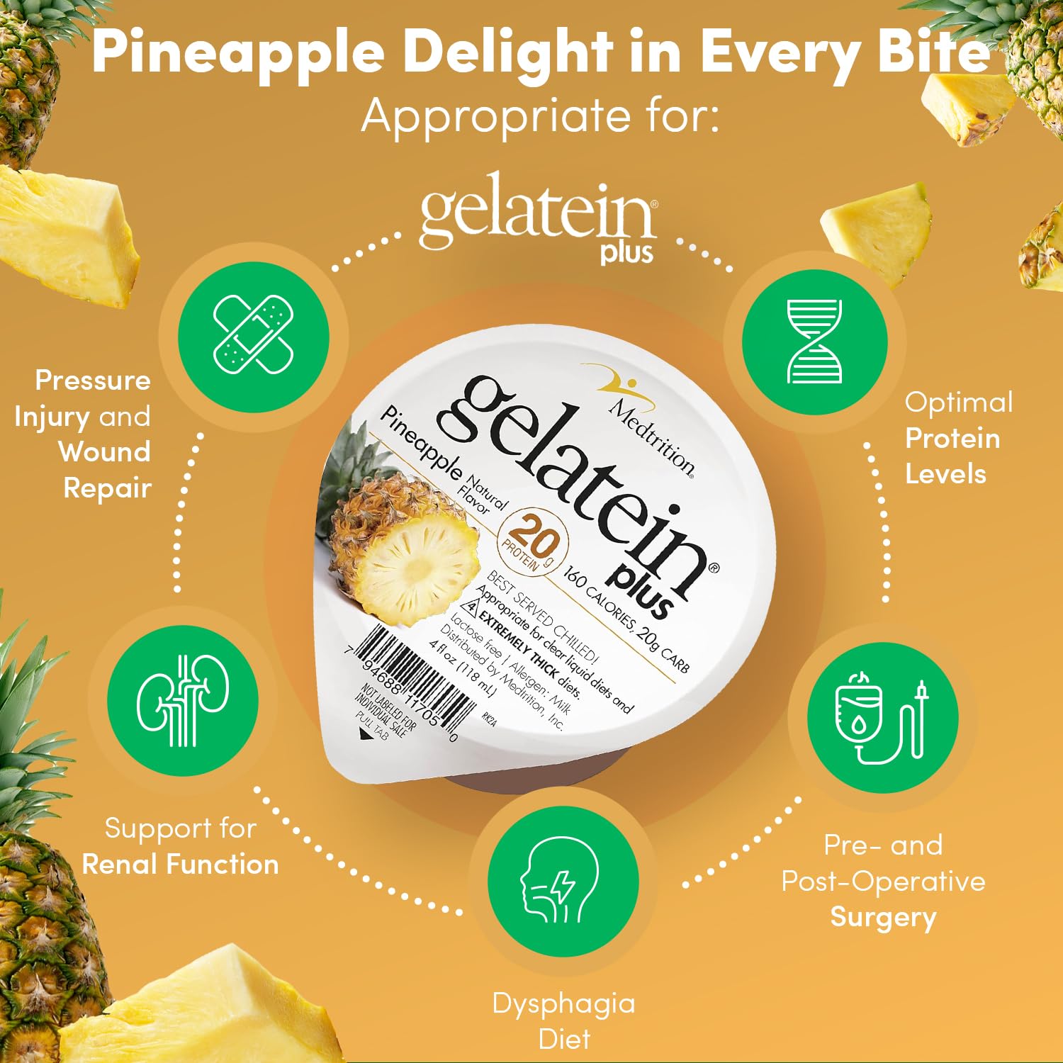 Ingredients list for Medtrition ProSource Gelatein Plus Pineapple