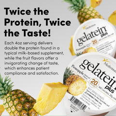 Nutrition label of Medtrition ProSource Gelatein Plus Pineapple with protein details