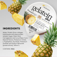 Packaging of Medtrition ProSource Gelatein Plus Pineapple highlighting flavor