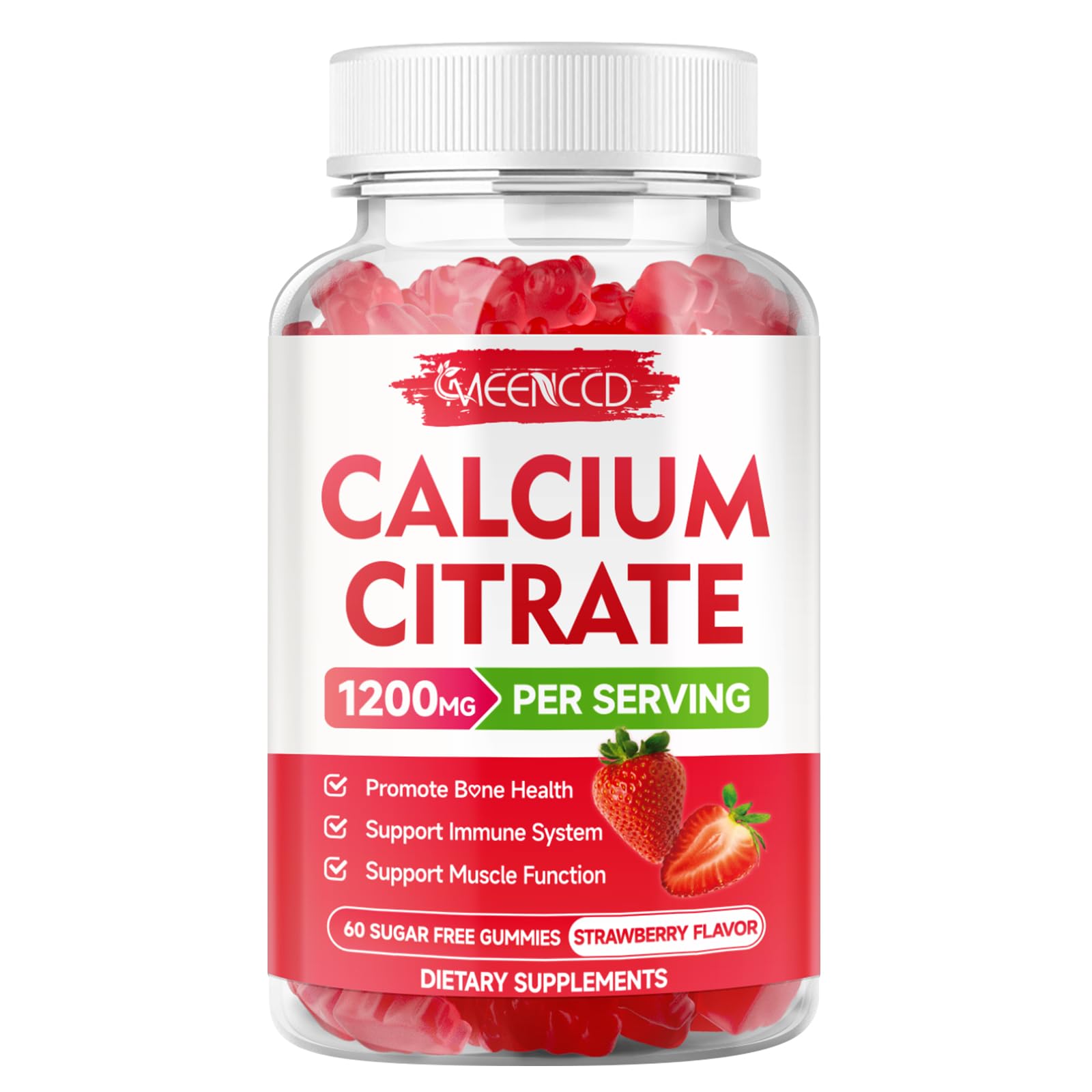 MEENCCD Calcium Citrate Gummies for men and women, suitable for diverse adults.