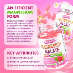 MEENCCD Magnesium Malate Gummies bottle being poured to reveal chews.