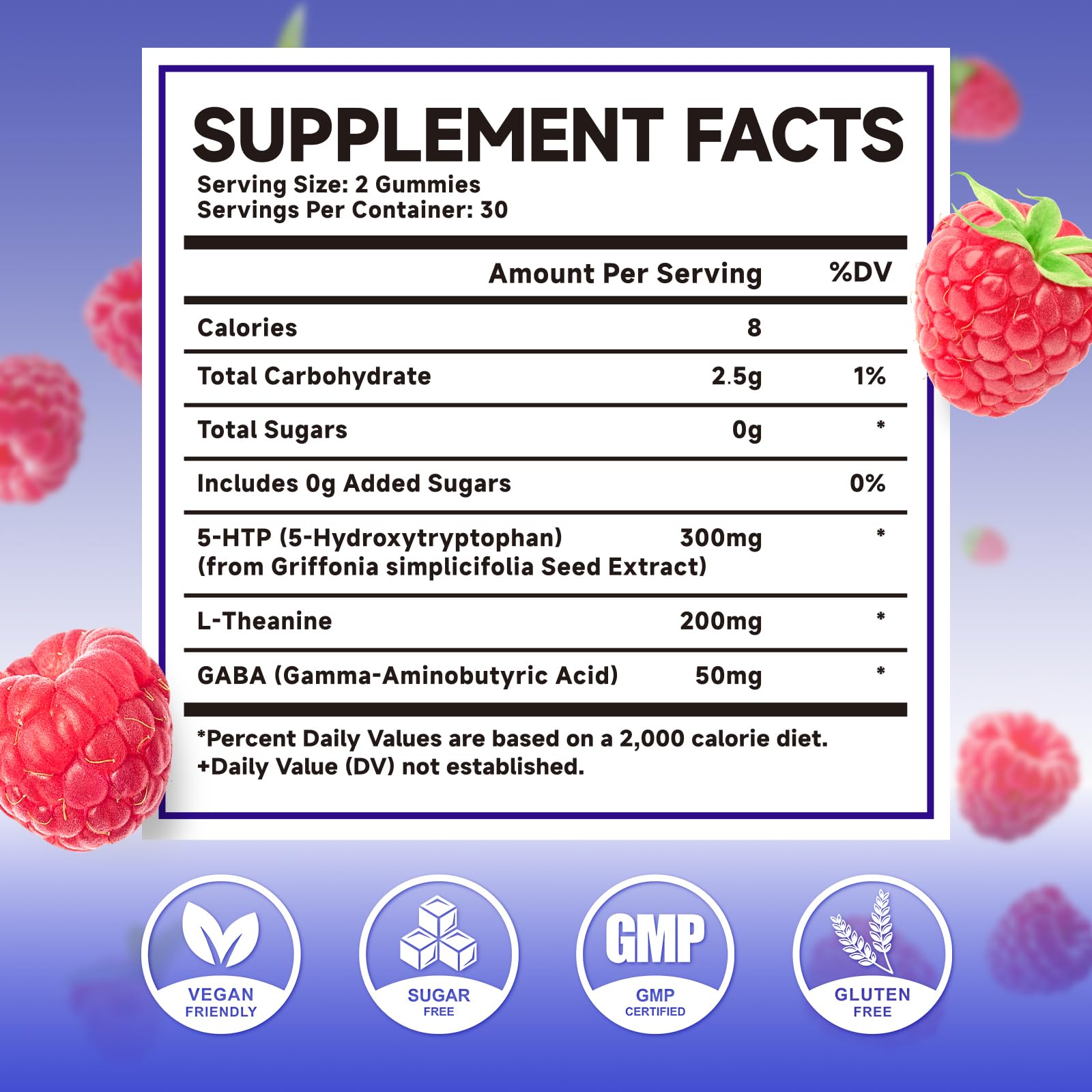 MEENCCD raspberry flavored 5-HTP gummies close-up showing a soft chew.