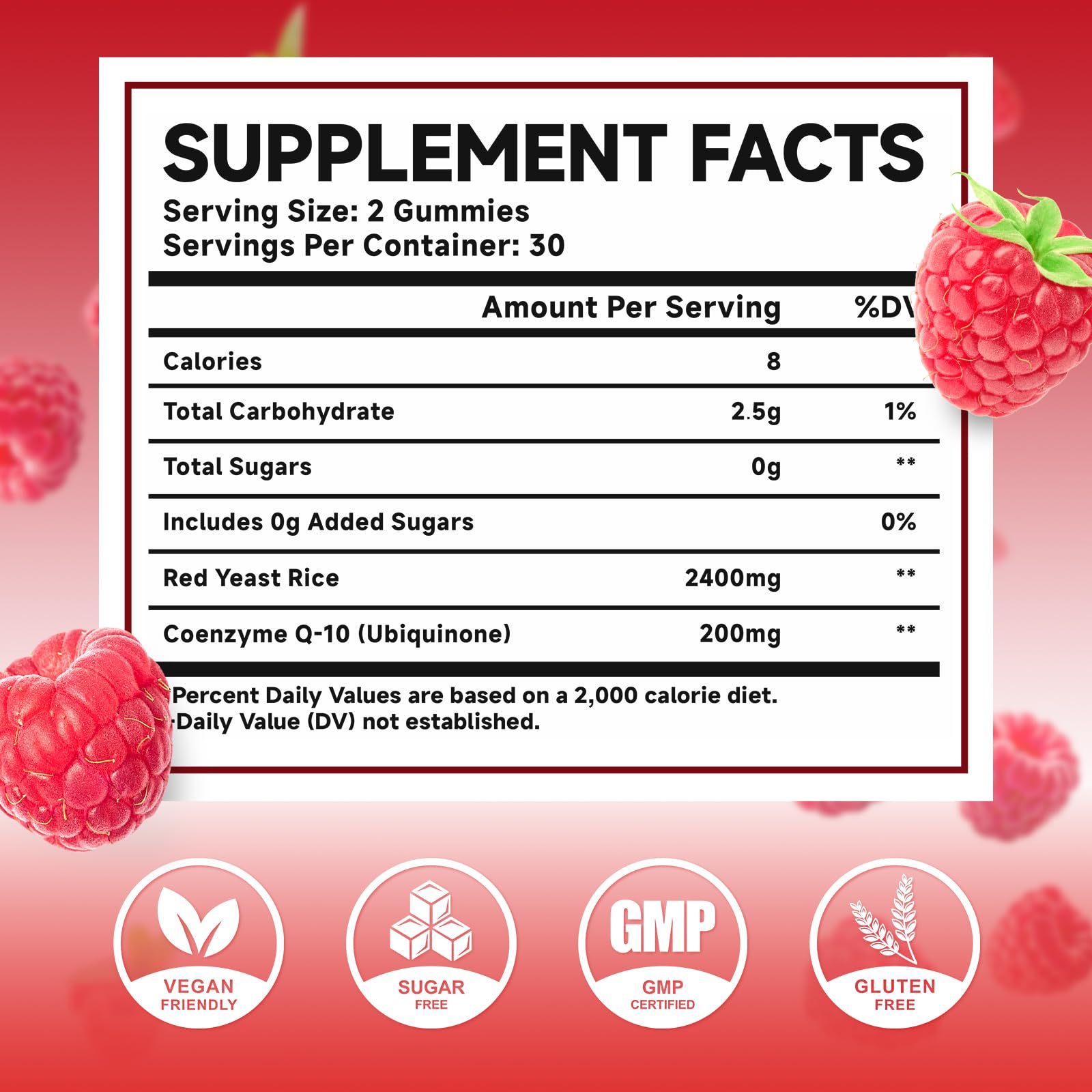 MEENCCD raspberry flavor gummies pack back view shows ingredients and vegan formula