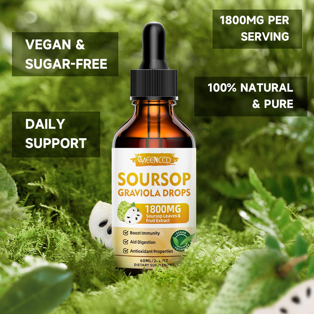MEENCCD Soursop Drops liquid texture ready to mix anywhere.