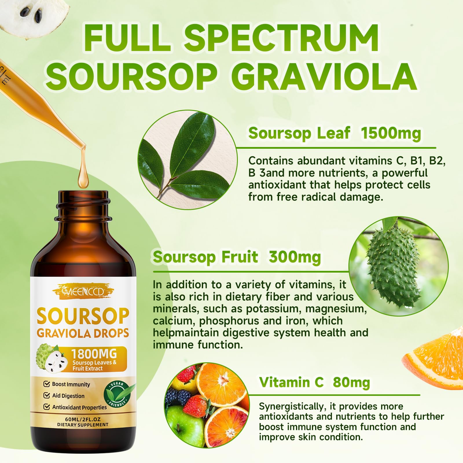 MEENCCD Soursop Drops orange flavor packaging invites refreshing use.