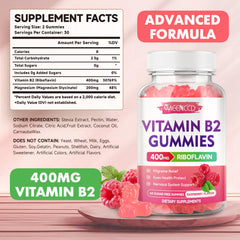 MEENCCD Riboflavin 400 mg gummies jar close-up for convenient intake.