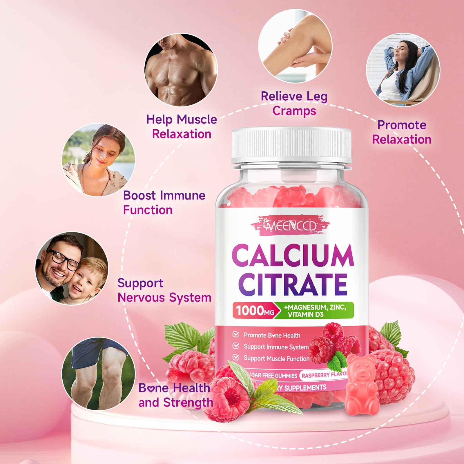 MEENCCD nutrition panel highlights 1000mg calcium citrate and minerals