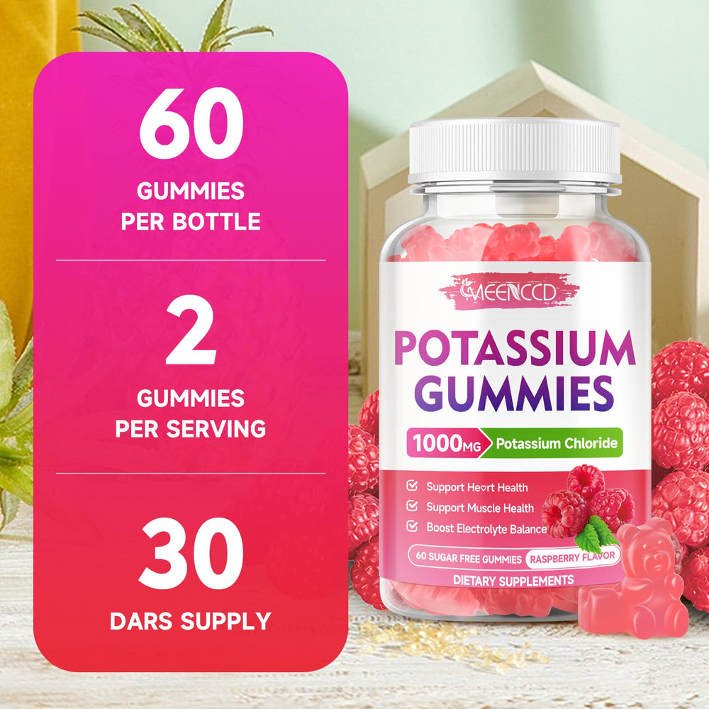 MEENCCD raspberry-flavored potassium gummies close-up emphasizing flavor