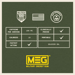 MEG packaging highlighting DoD approval and USA-made labeling for reliability.