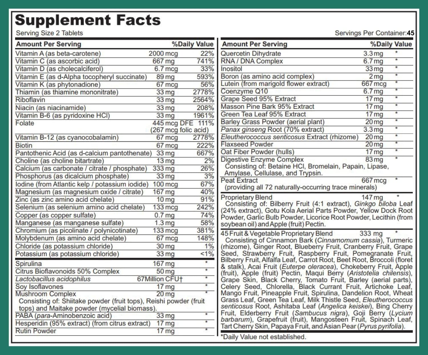 US-made label indicates FDA-inspected facility and quality control