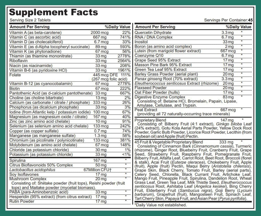 US-made label indicates FDA-inspected facility and quality control