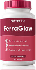 Megacephalus FerraGlow bottle front, gentle daily iron support for women for steady energy.