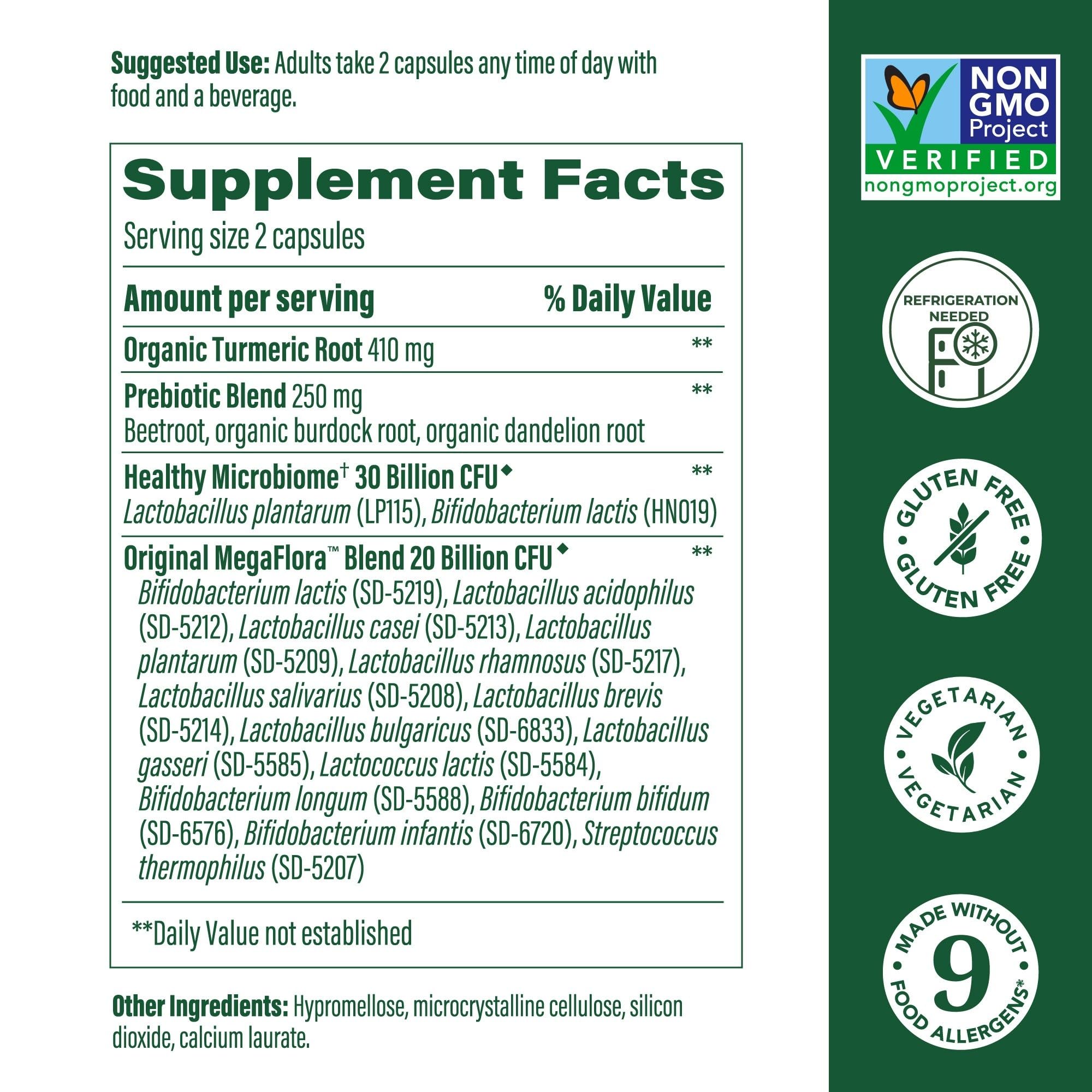 MegaFood MegaFlora 50B CFU capsules demonstrate high potency for gut support