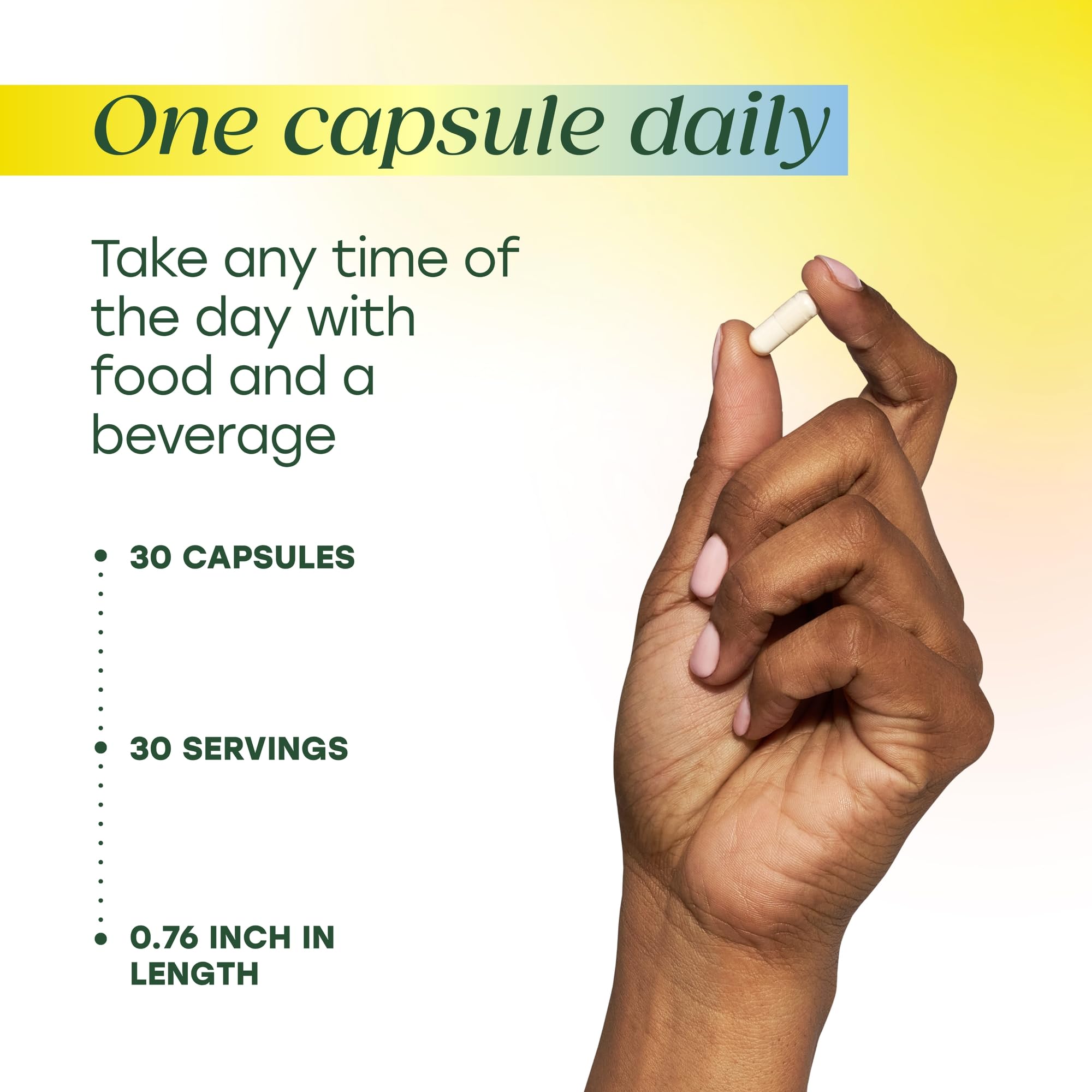 Hands holding bottle illustrates convenient daily routine.