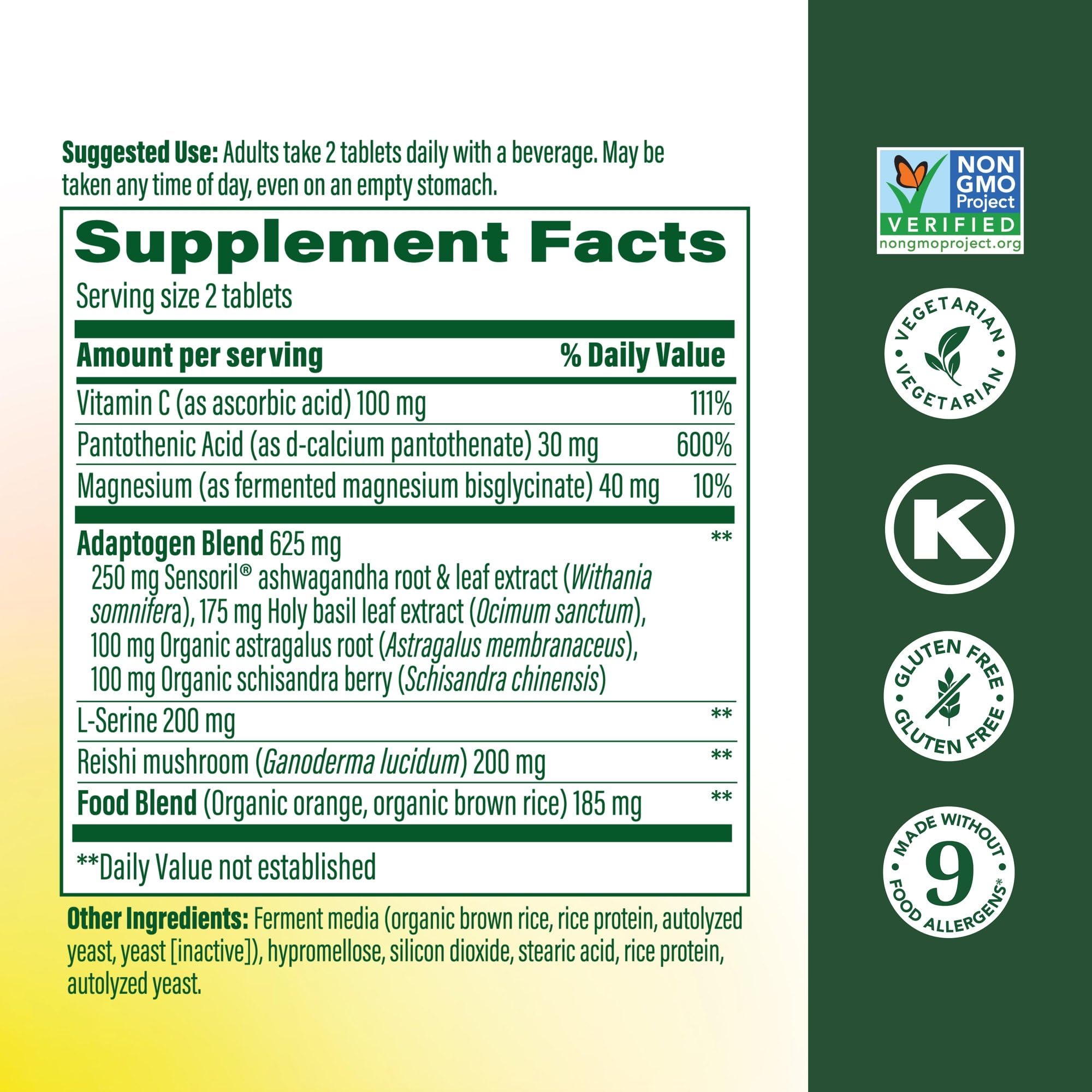MegaFood Adrenal Strength tablets close-up for daily supplementation