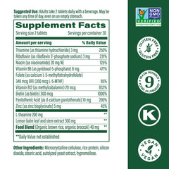 MegaFood B Complex tablets with vegan B12 for steady energy throughout the day.