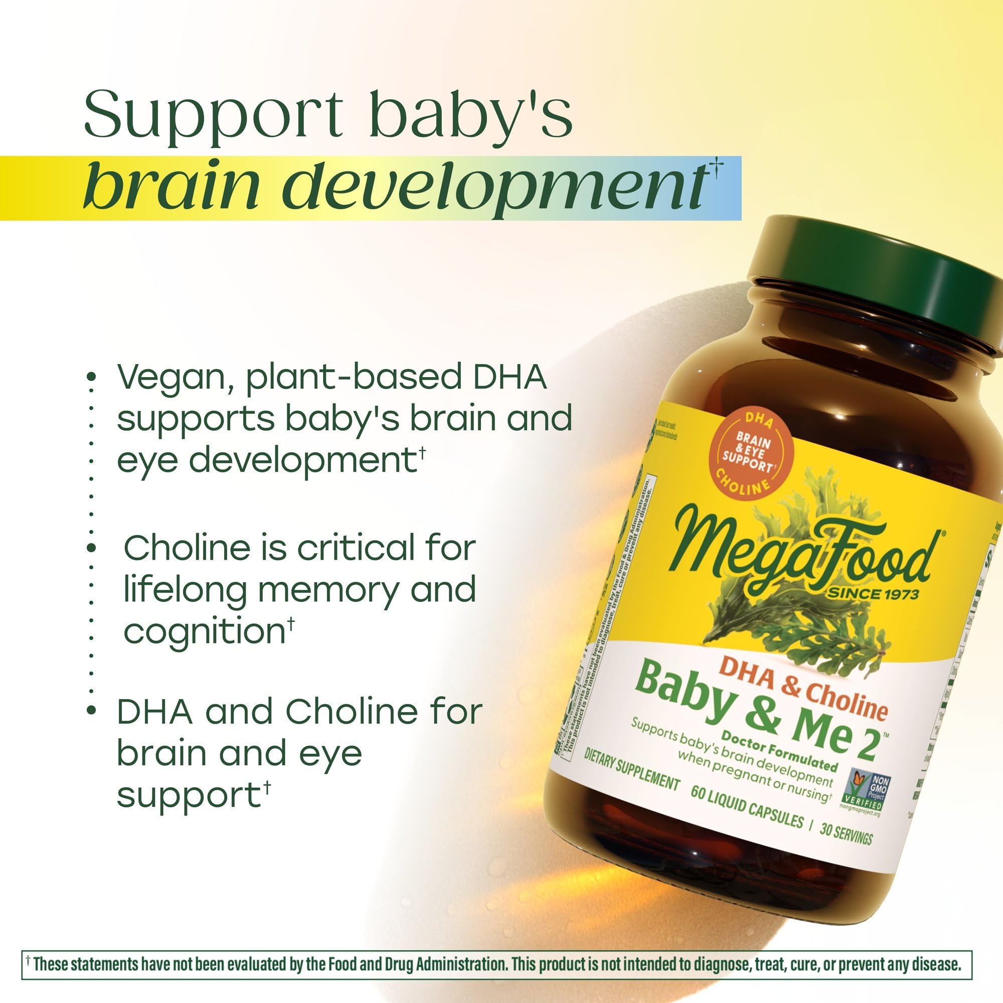 MegaFood Baby & Me 2 choline beadlets with slow-release nutrition