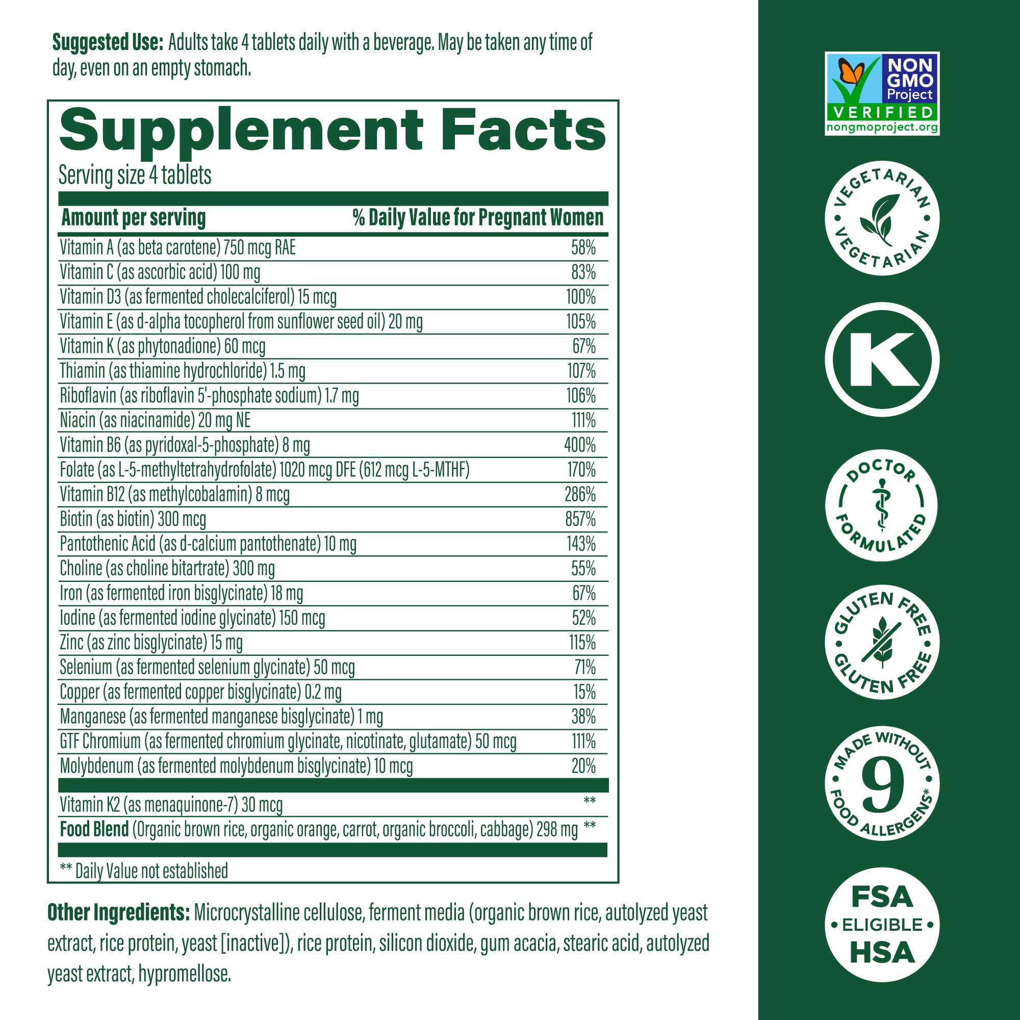 MegaFood Baby & Me 2 with 2.5x choline for memory and cognitive support