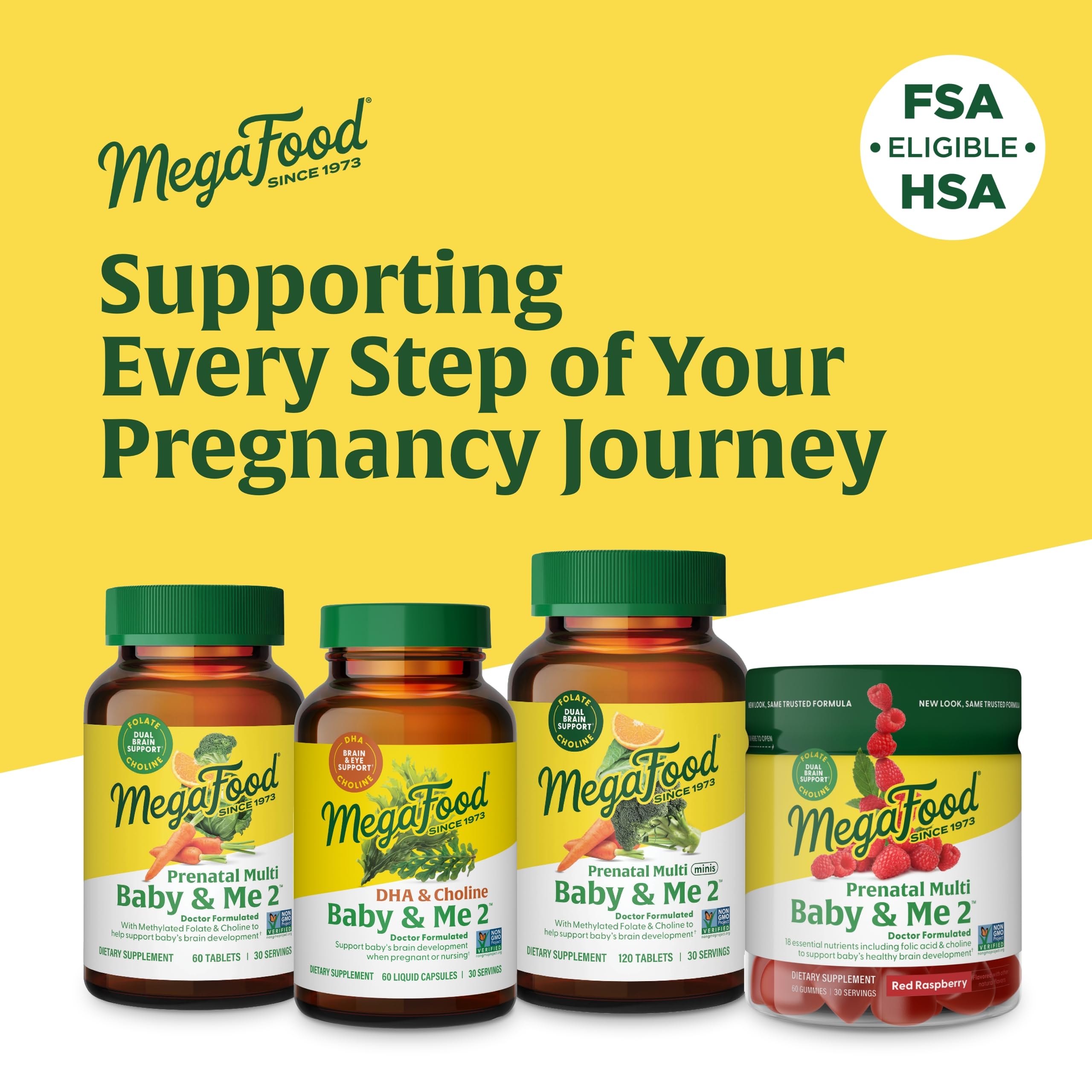 MegaFood Baby & Me 2 smaller tablet with the same nutrients for easier swallowing