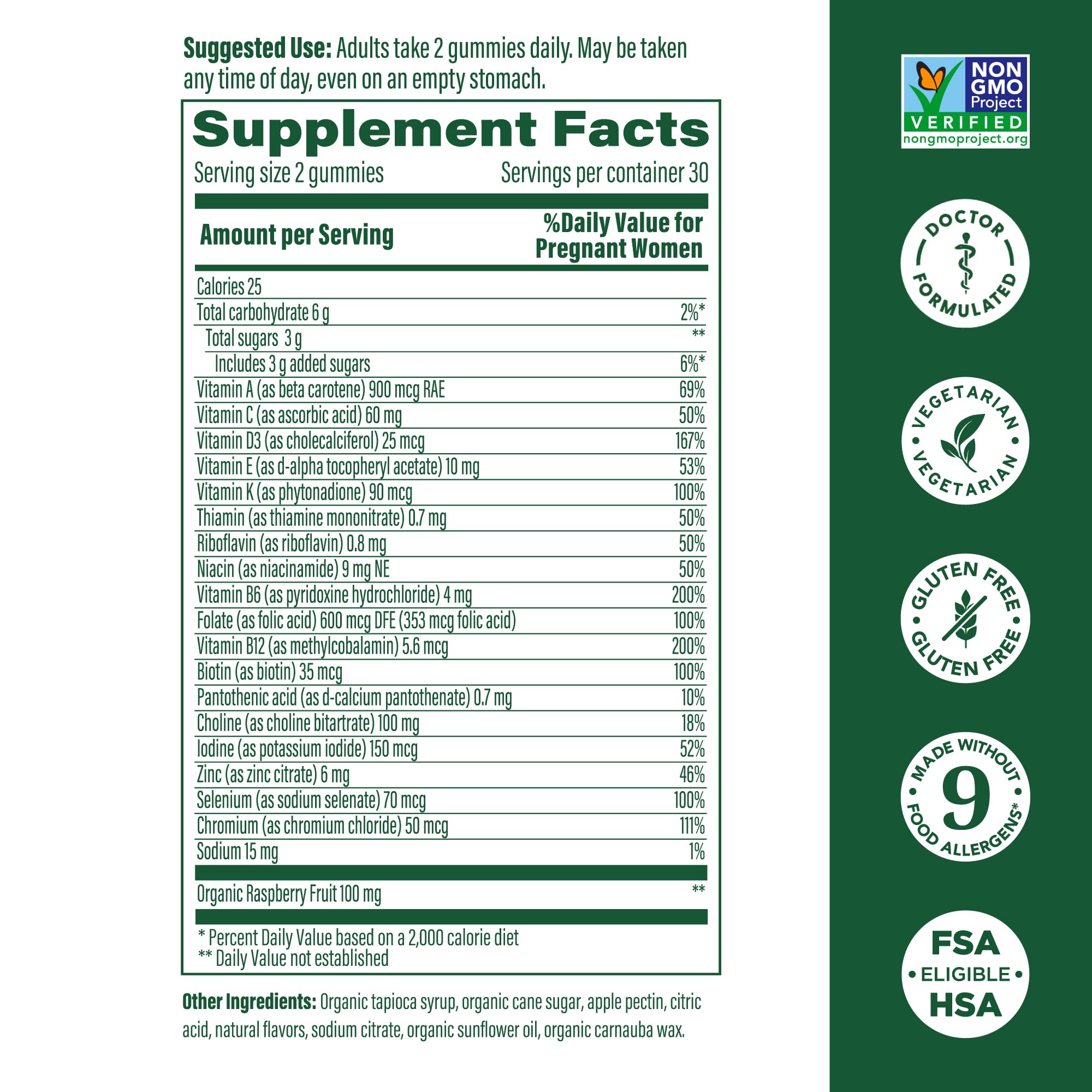 MegaFood Baby & Me 2 raspberry gummies close-up highlighting real fruit flavor.