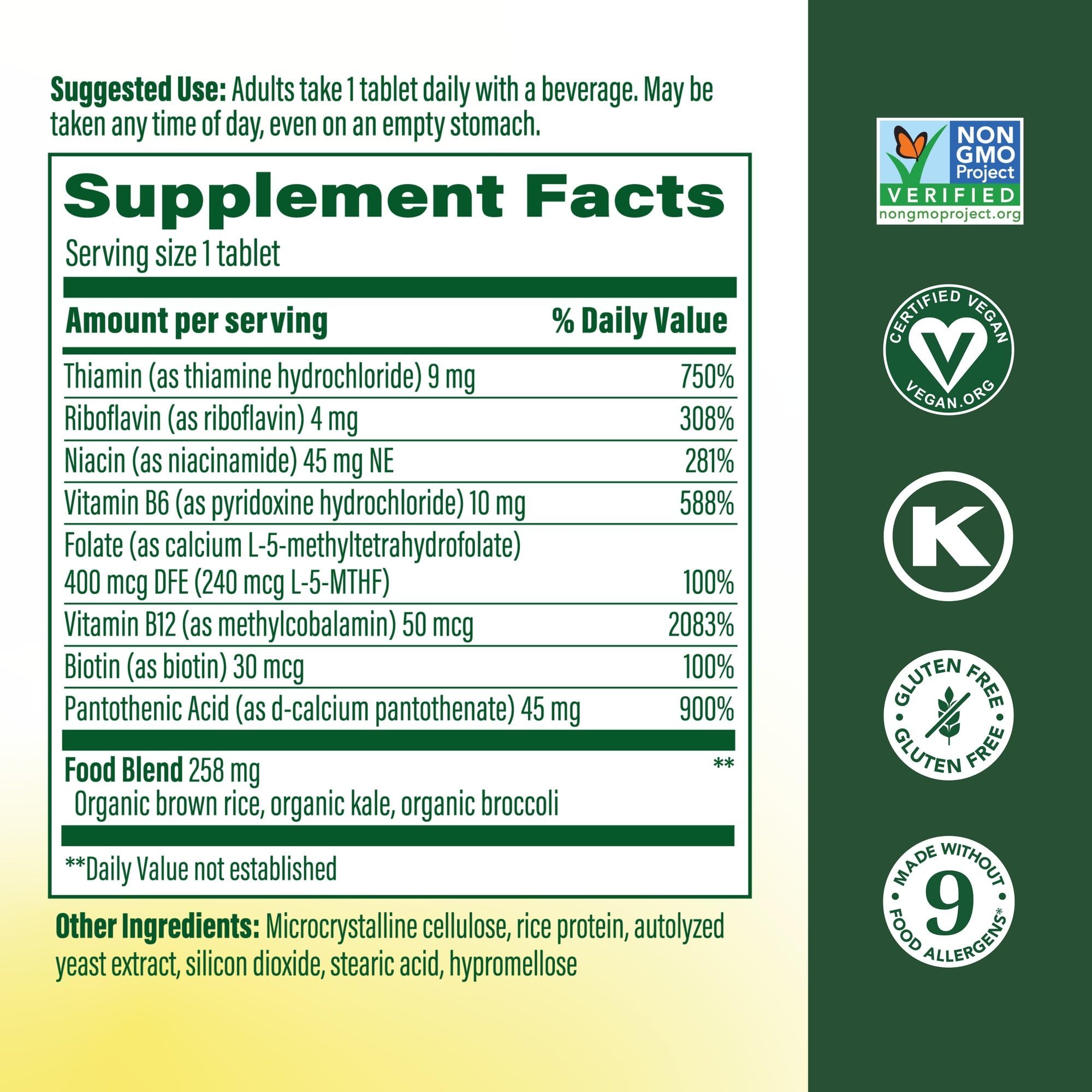 MegaFood Balanced B Complex bottle being poured for daily use